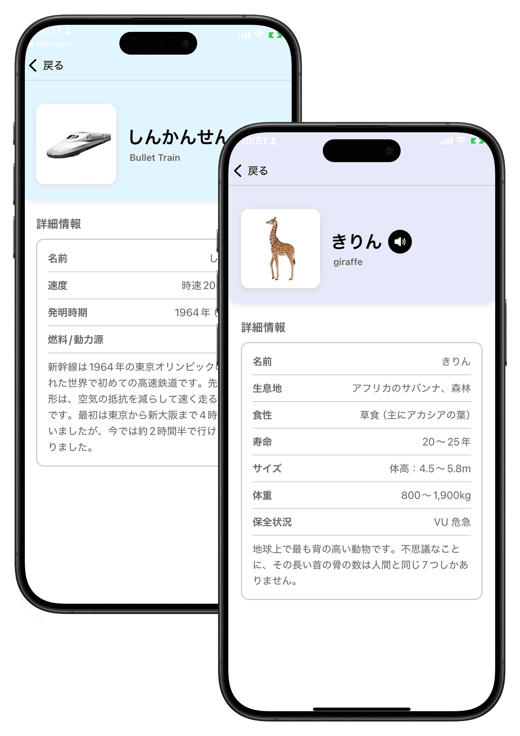 クリーンなカード画面|ことばたんけん 日本語フラッシュカード 音声つき 幼児 3歳 4歳 5歳
